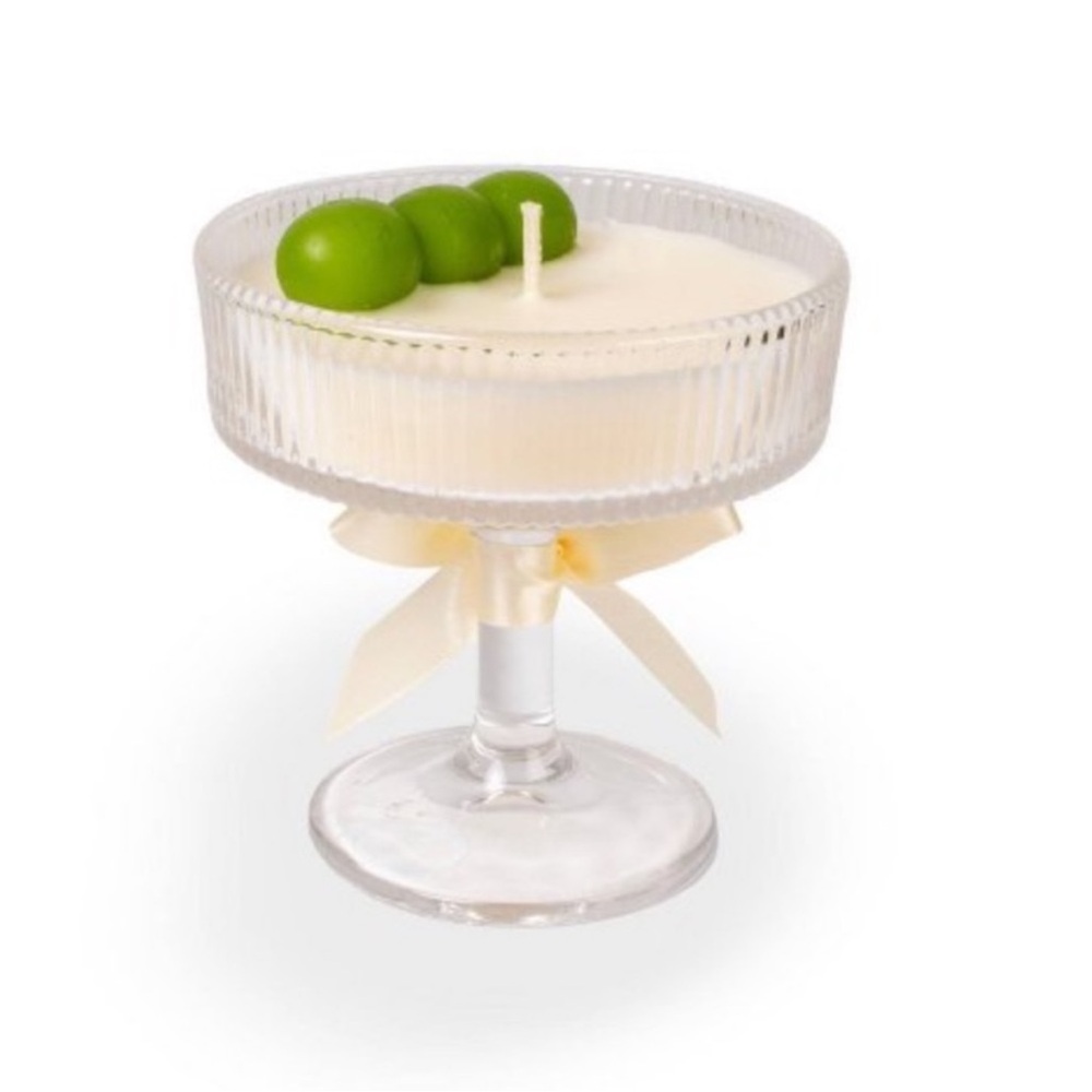 NWT Target Bullseye Playground Green Olive Martini Candle in Glass Container